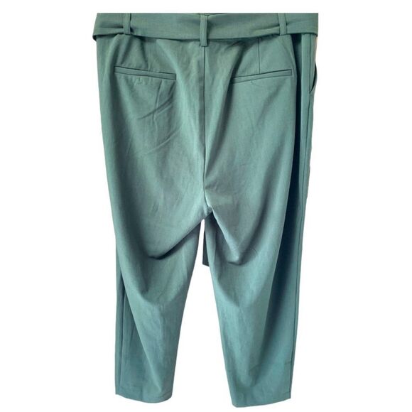 TORRID NEW Plus Size Olive Green Tie Front Paper-bag Tapered Pant. - Picture 9 of 16